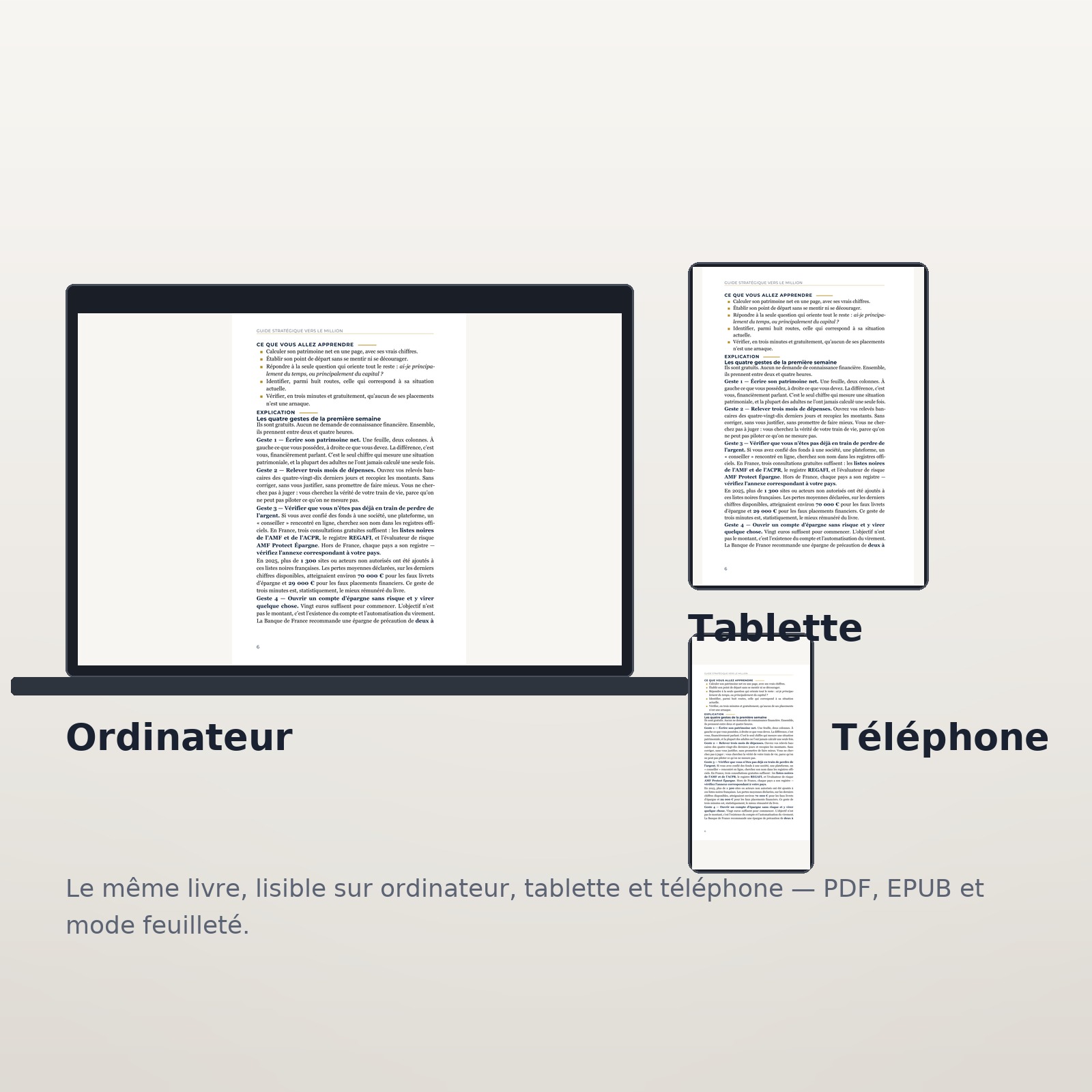 guide stratégique vers le million — sur ordinateur, tablette et téléphone Guide stratégique vers le million — sur ordinateur, tablette et téléphone