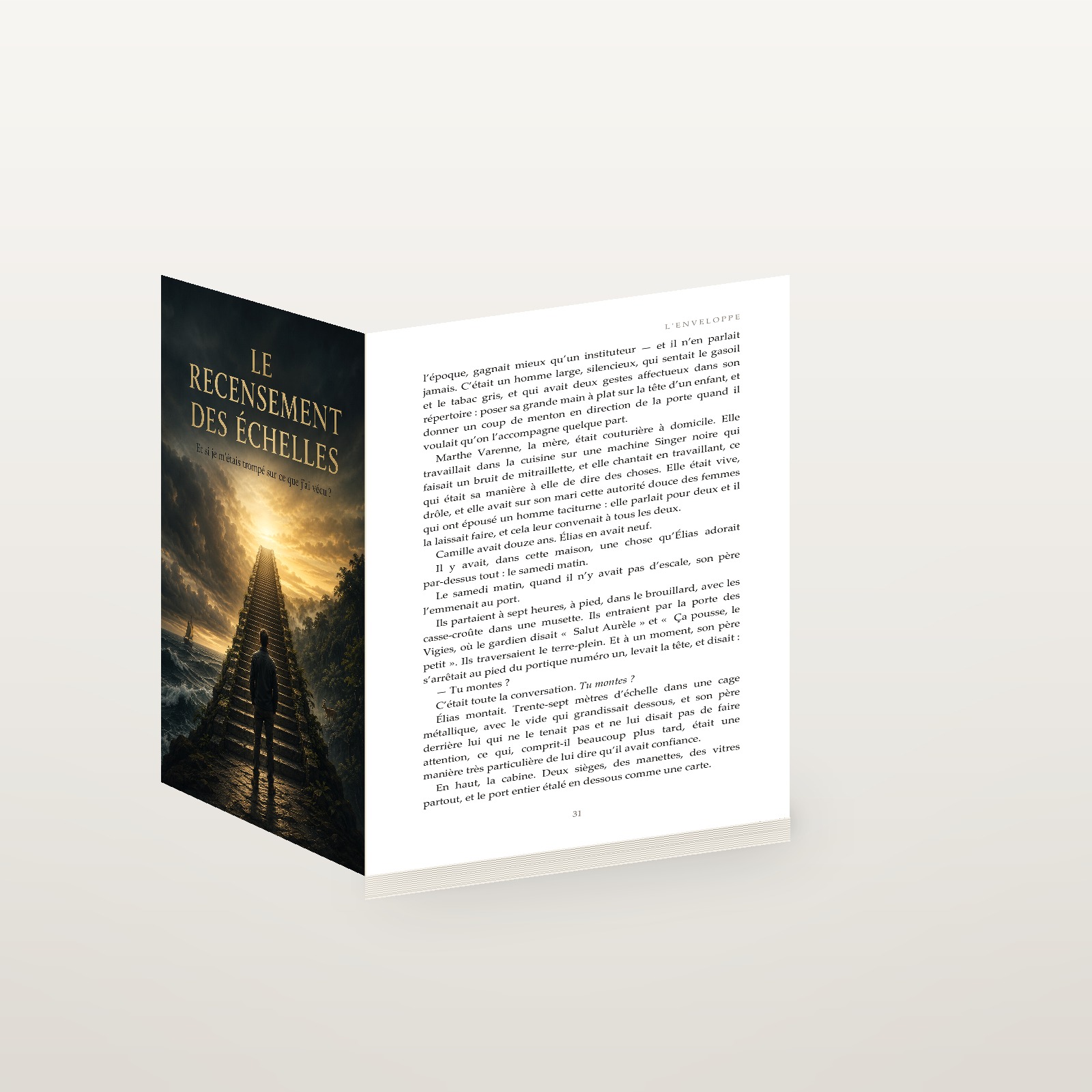 le recensement des échelles — le livre entrouvert, pages réelles Le Recensement des échelles — le livre entrouvert, pages réelles