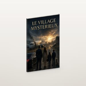 Le Village mystérieux — le livre fermé, en perspective